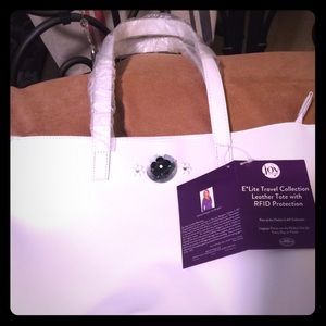 Genuine leather Joy Mangano tote bag NWT